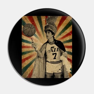 Pete Maravich Magic  // Photo Vintage Retro Look Fan Design Pin