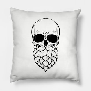 Hop Bearded Skull Pillow