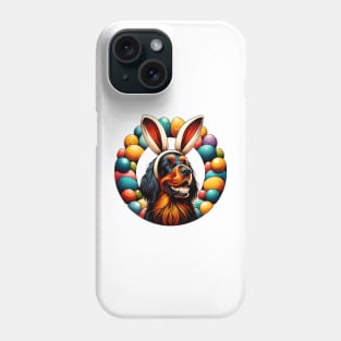 Gordon Setter Enjoys Easter with Bunny Ears Festivity Phone Case