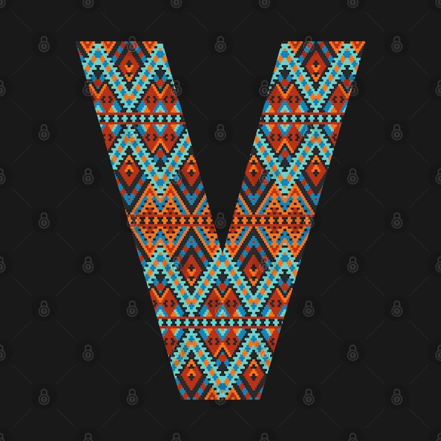 Letter V- boho design by RinaMosaics