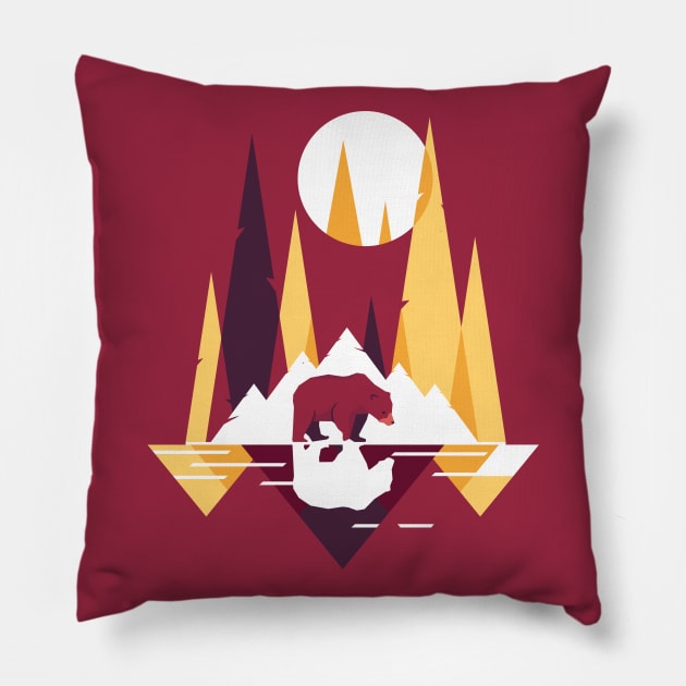 Mountain Bear, Abstract Design Pillow by LR_Collections