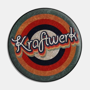 Retro Color Typography Faded Style Kraftwerk Pin
