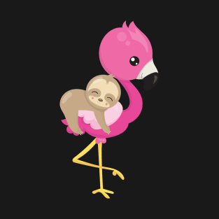 Cute Sloth Flamingo T-Shirt