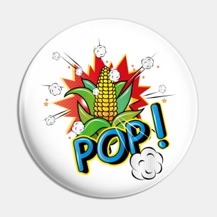 Corncob in pop art style Pin