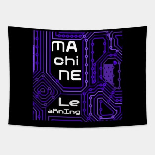 Machine Learning Circuit Board | Purple White Tapestry