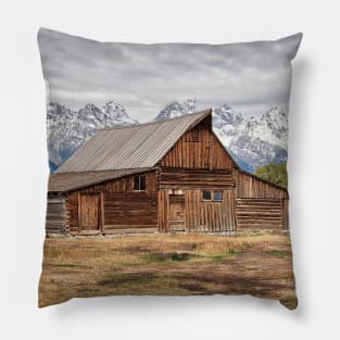 Mormon Row Barn in Grand Teton National Park Pillow