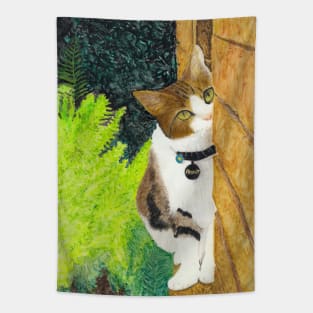 Peanut - A Sweet Cat Portrait in Colored Pencil Tapestry