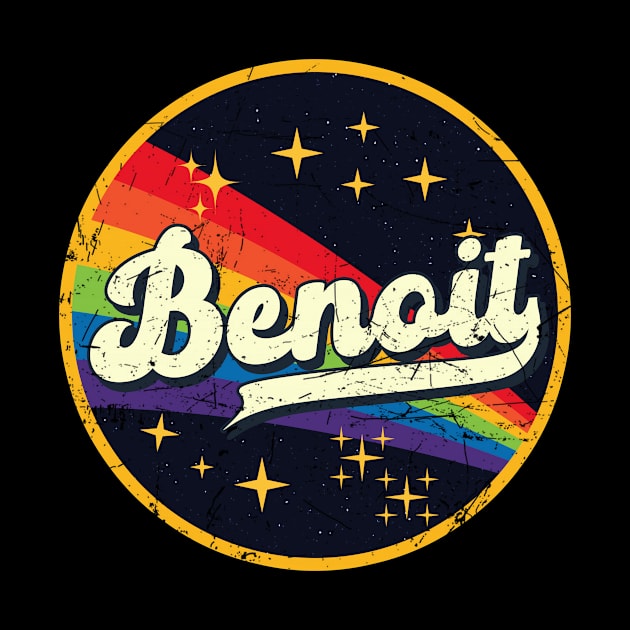 Benoit // Rainbow In Space Vintage Grunge-Style by LMW Art