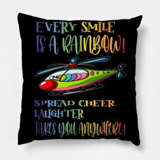 Joyful Journey Copter Rainbow Pillow