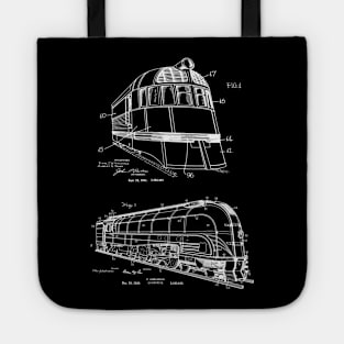 Railway Locomotive Train Gift US Patents Tote