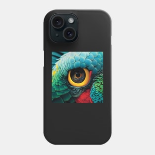 Parrot Eye in Brightly Coloured Plumage Phone Case