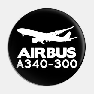 Airbus A340-300 Silhouette Print (White) Pin