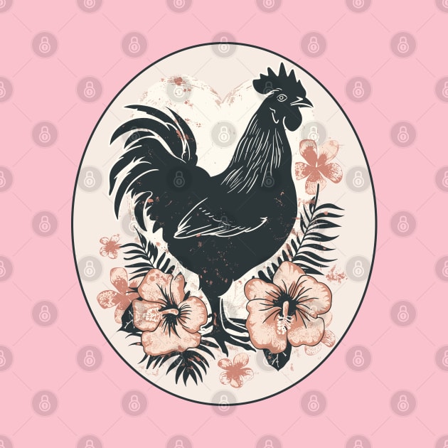 Cute Cottagecore  Chicken Mama Hen Farm Garden Adore Flower Chickens by RetroZin