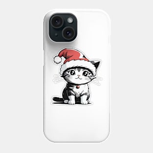 Cat with Christmas Hat Phone Case