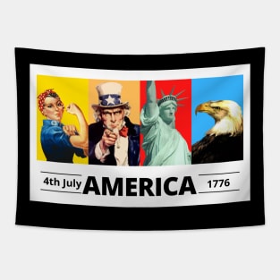 America July 4th Independence 1776 Tapestry