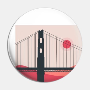 The bridge - sans francisco Golden gate sunshine vector illustration Pin