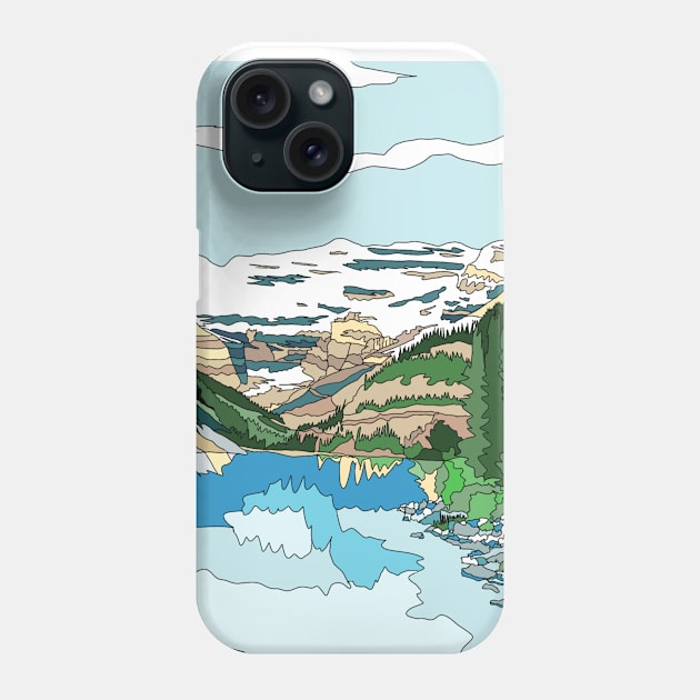 Lake Louise, near Banff, Canadian Rockies - digital art Phone Case by JennyCathcart