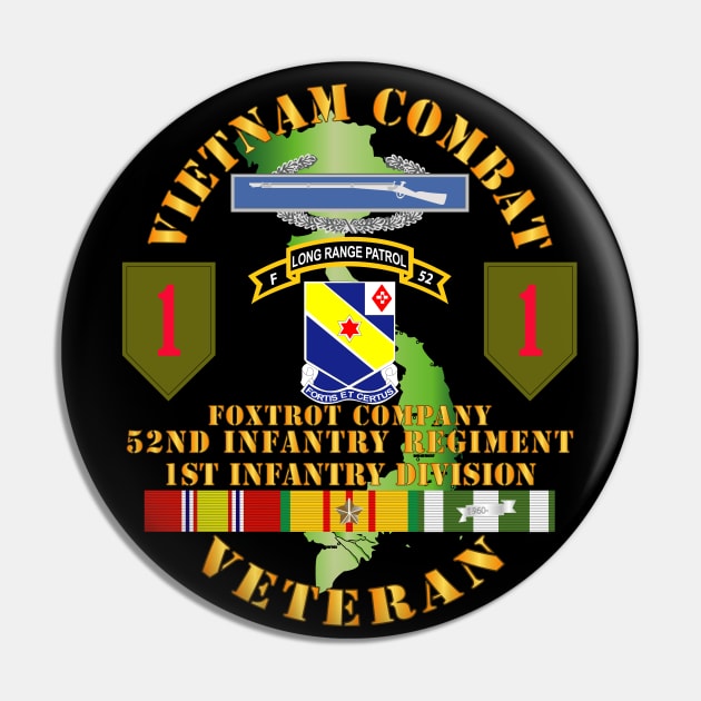 Vietnam Combat Infantry Vet - F Co 52nd  LRRP - Inf 1st Inf Div SSI Pin by twix123844