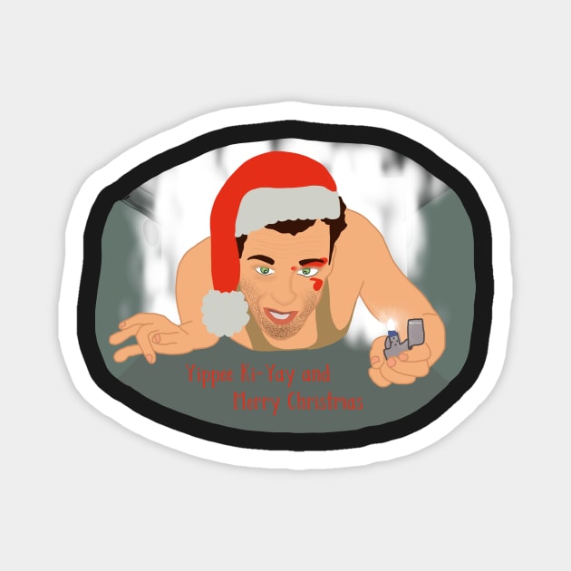 Die Hard Merry Christmas Magnet by rachaelthegreat