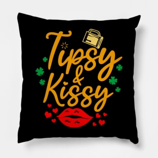 Funny Saint Patrick's Day Shamrock Drinking Kiss Me I'm Irish Meme Pillow