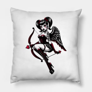 Gothic Cupid Pin-up Girl Pillow