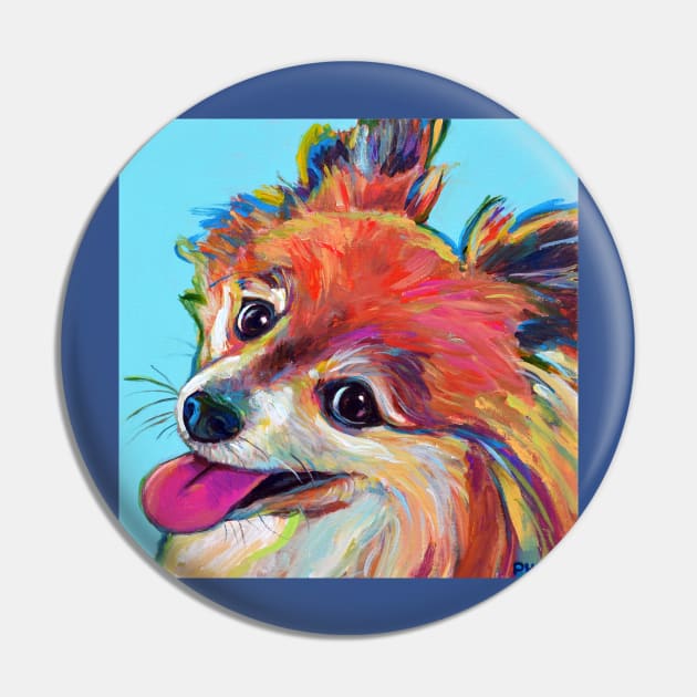 Adorable Pomeranian Pin by RobertPhelpsArt