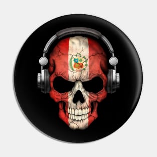 Dark Skull Deejay with Peruvian Flag Pin