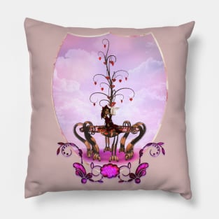 Little fairy with valentine tree with hearts Pillow