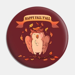 Autumn fall owl Pin