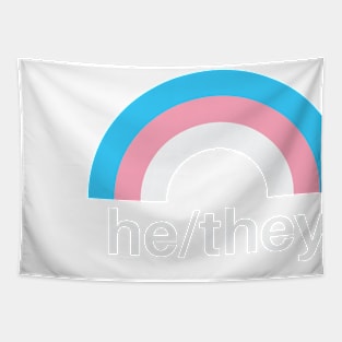 He/They Pronouns Trans Pride Tapestry