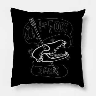 "Oh, for Fox Sake" Haunted Fox Skull with Arrow Pillow