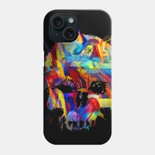 abstract skull with colored brush strokes Phone Case