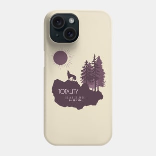 Totality Wolf Howling at the Solar Eclipse 2024 Phone Case