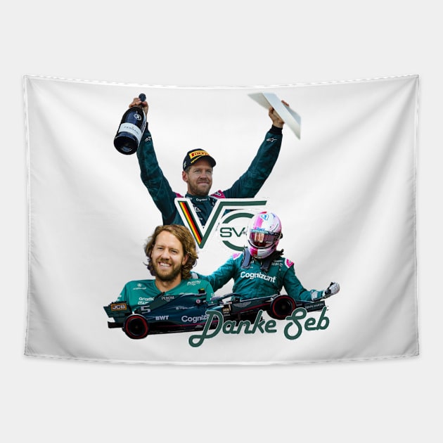 Sebastian Vettel Formula Racing Unisex T-shirt Tapestry by eddie4