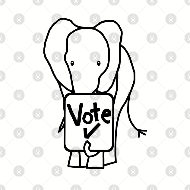 Big Elephant says Vote Outline by ellenhenryart