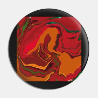 In the Mix, Abstract Orange Swirl Pin