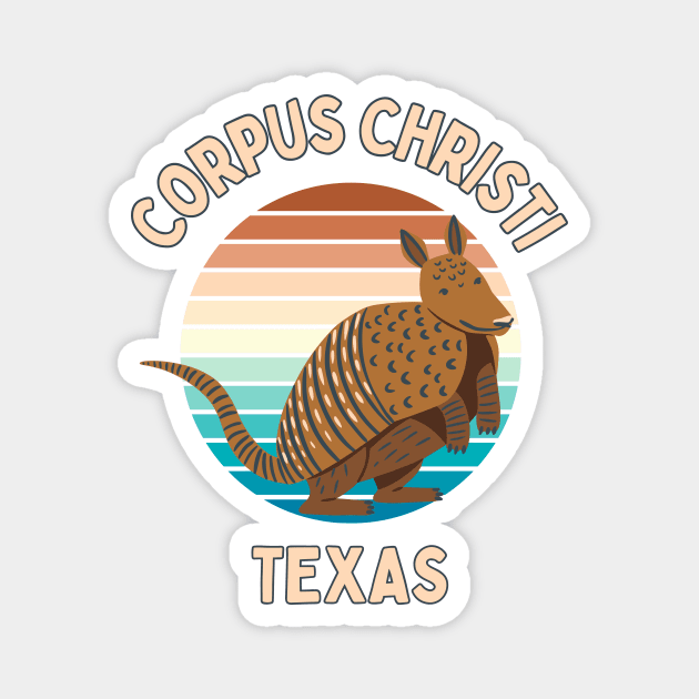 Corpus Christi with cute Armadillo Magnet by ravensart