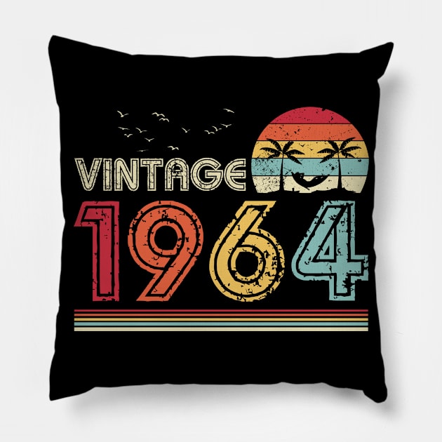 Vintage 1964 Limited Edition 57th Birthday Gift 57 Years Old Pillow by Penda