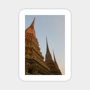 First view from three stupa in a row at Wat Pho temple. Magnet