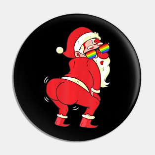 Gay Santa Claus LGBTQ Pride Flag Christmas Pin
