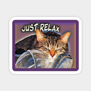 Super cute just relax cat picture Magnet