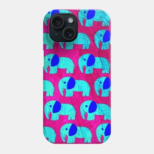 elephant in marble stampede ecopop pattern wallpaper art Phone Case