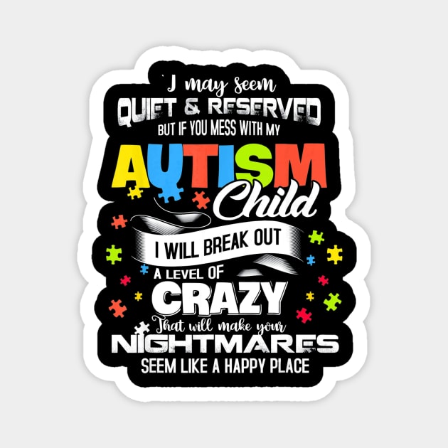 Autism Mom Shirt Gifts Autism Awareness Puzzle Pieces Magnet by mlleradrian