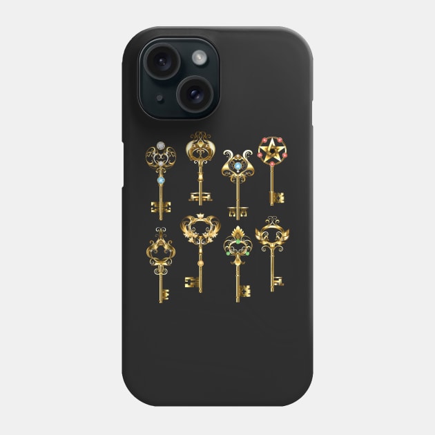 Set of Gold Keys Phone Case by Blackmoon9