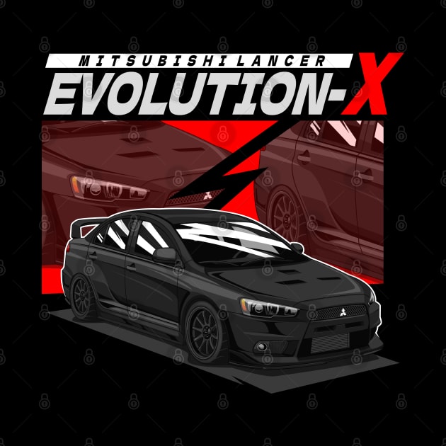 MITSUBISHI LANCER EVOLUTION-X (BLACK) by HFP_ARTWORK