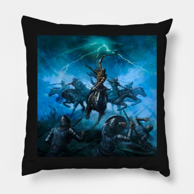 Warriors of Thunder Pillow by AlanLathwell