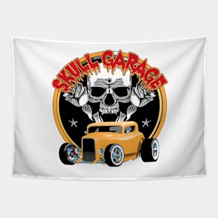 Skull Garage Tapestry