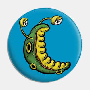The Unhappy Slug Cartoon - Mud Green Pin