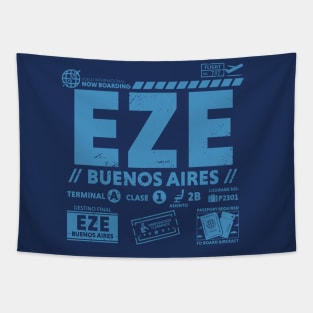 Vintage Buenos Aires EZE Airport Code Travel Day Retro Travel Tag B Tapestry