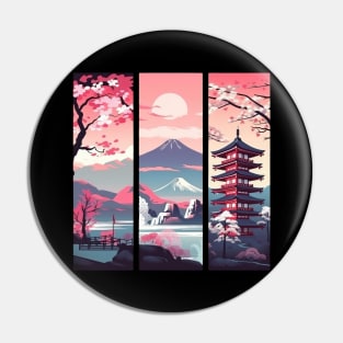 Tripple japanese art style Pin